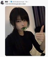 go_eat_a_salad i_hate_fat_bitches twitter во_рту палец_вверх салат социальные_сети тян язык:английский // 594x700 // 39KB